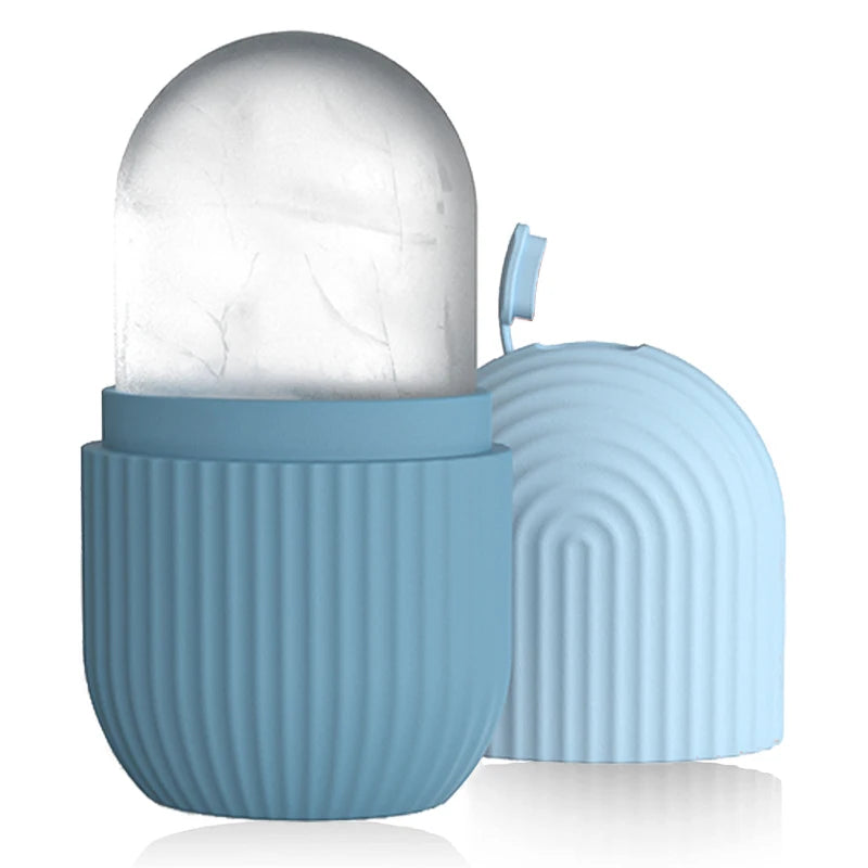 Silicone ice facial roller by SOSO ICE LIFT™ for contouring and skin cooling, featuring a sleek, ergonomic design.