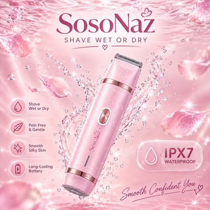 Sosonaz dual-head shaver with ergonomic handle, featuring two shaving heads for smooth, close facial hair removal.
