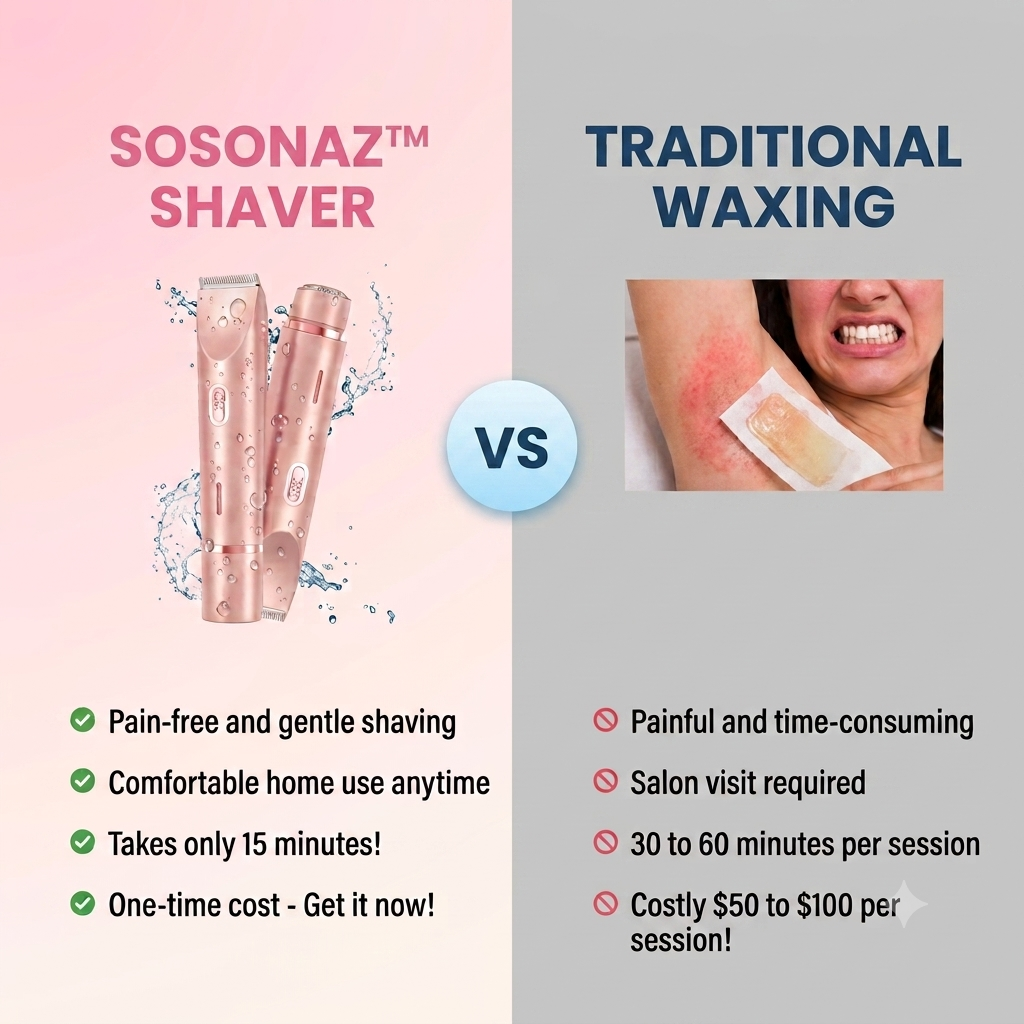 Dual-head Sosonaz shaver by Bys Store with ergonomic handle and rechargeable design, suitable for precise facial and body grooming.