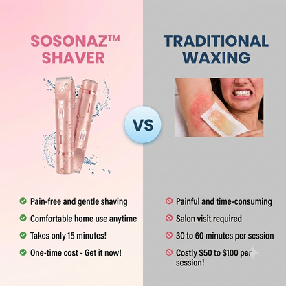 Dual-head Sosonaz shaver by Bys Store with ergonomic handle and rechargeable design, suitable for precise facial and body grooming.