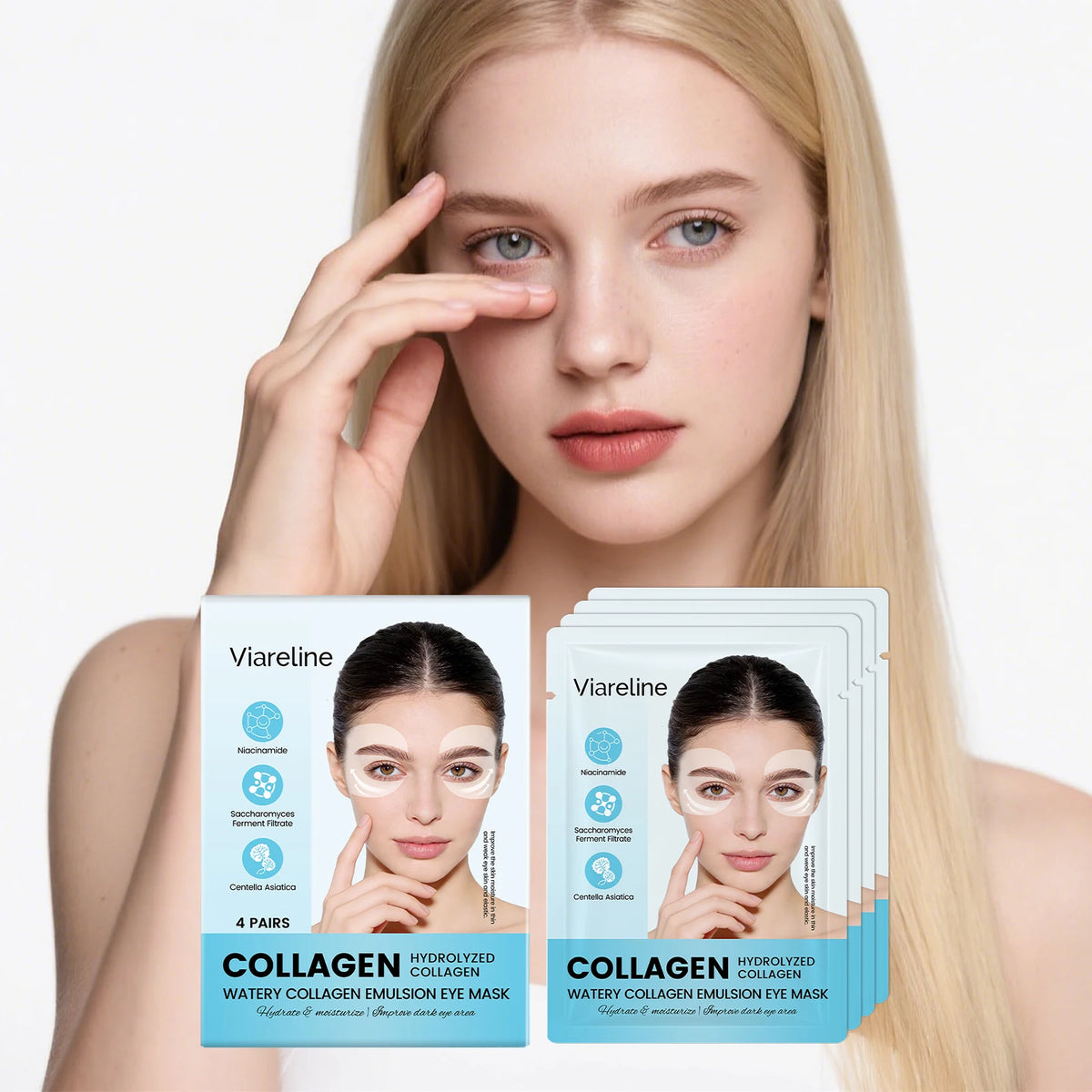 Hydrating collagen eye patches bys-store with a soothing gel formula to reduce dark circles and fine lines around the eyes