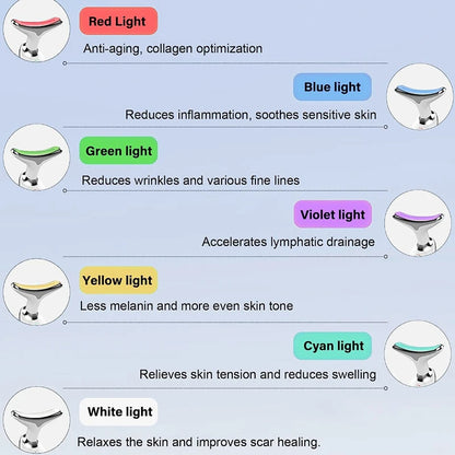 ByS-store 7 color EMS neck face lifter massager with LED photon therapy for skin tightening and anti-wrinkle treatment.