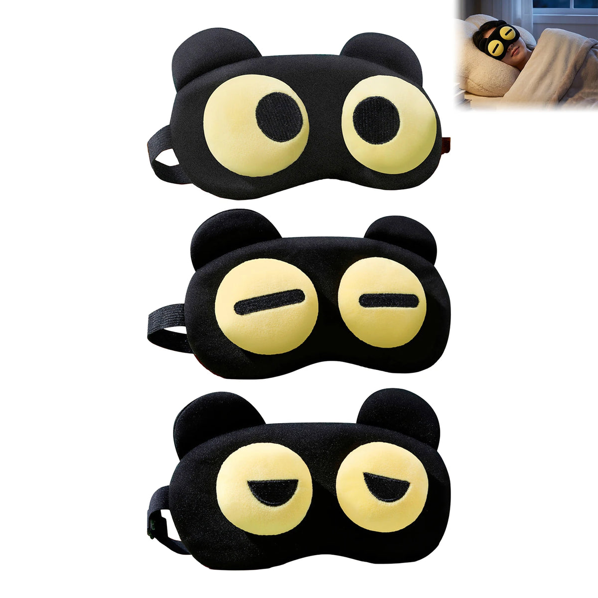 SOSONAZ cute children's sleep eye mask with warm compress and breathable fabric for soothing eye fatigue and comfortable rest.