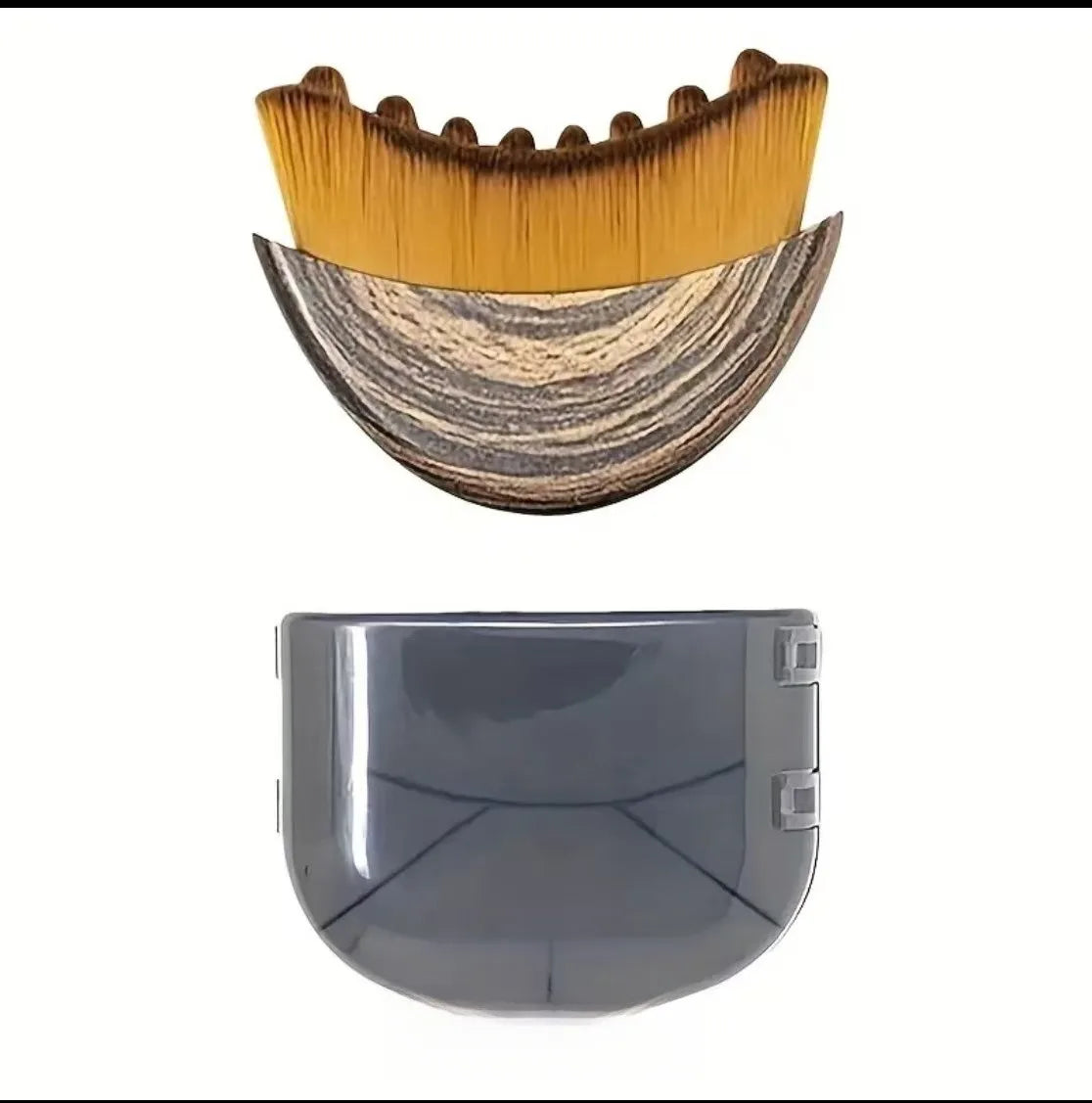 Portable dry facial brush with soft bristles, contoured design, and gentle exfoliation for face sculpting and lymphatic massage.
