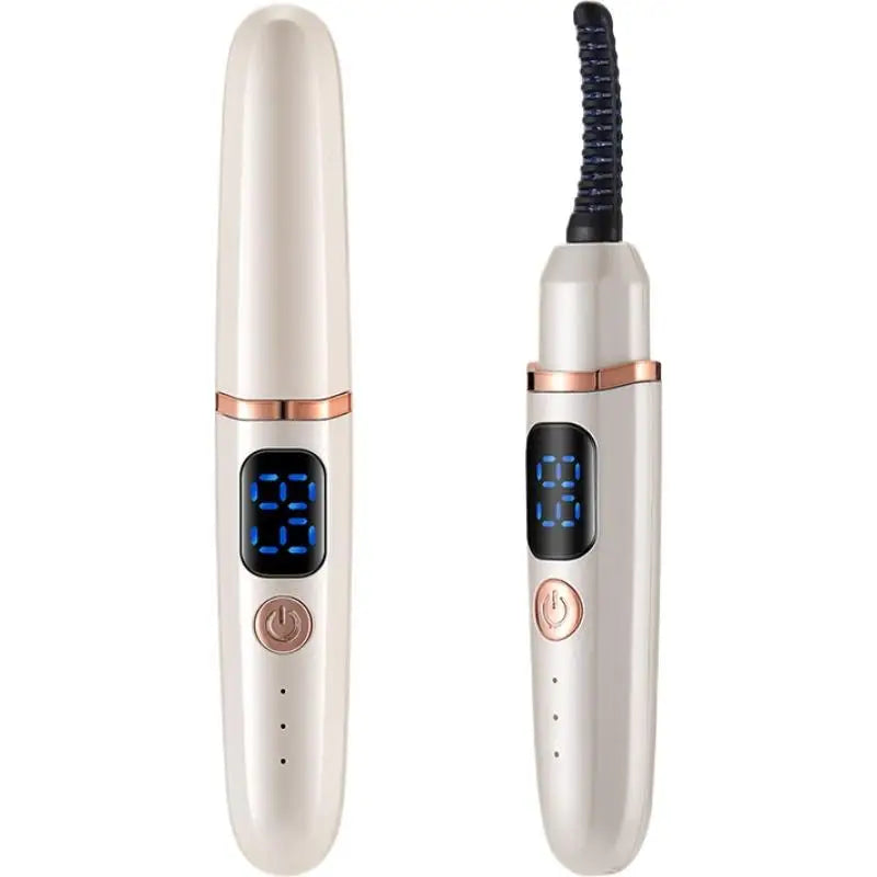 Electric heated eyelash curler SOSO LASH WAND™ with sleek design and digital control for curling lashes easily.
