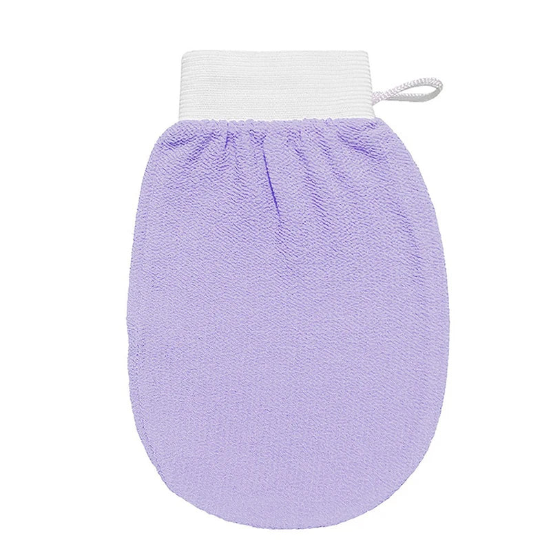 SosoNaz Exfoliating Gloves in black, showing textured fabric for body exfoliation, designed for smooth skin care.