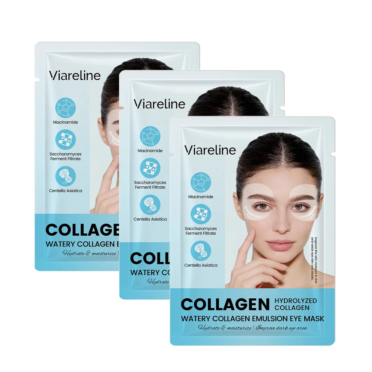 Hydrating collagen eye patches by Bys Store, designed to reduce fine lines, dark circles, and improve eye contour skin.