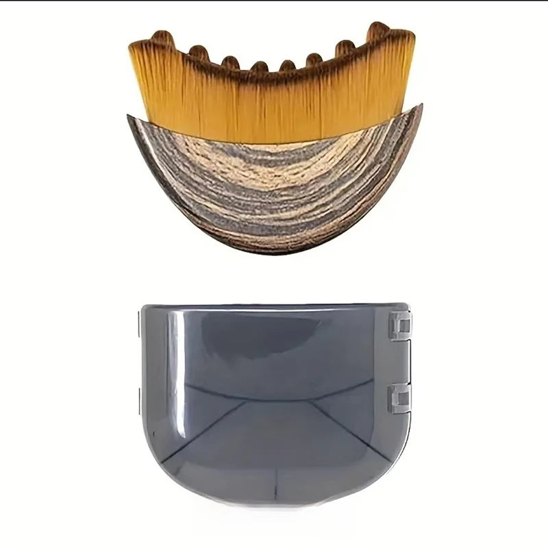 Portable dry facial brush with soft bristles for lymphatic massage and gentle exfoliation, ideal for face sculpting and home spa use.