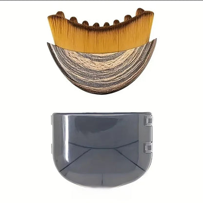 Portable dry facial brush with soft bristles for lymphatic massage and gentle exfoliation, ideal for face sculpting and home spa use.