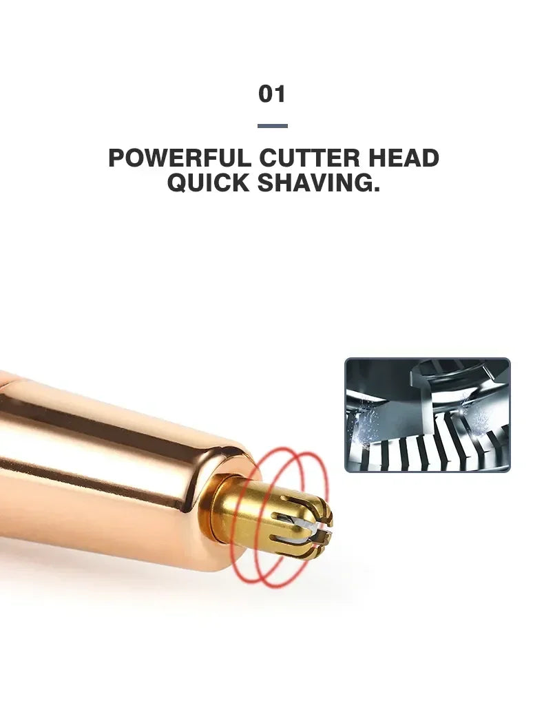 Electric facial hair removal epilator bys-store with a compact design for painless eyebrow, lip, bikini, and body hair removal.