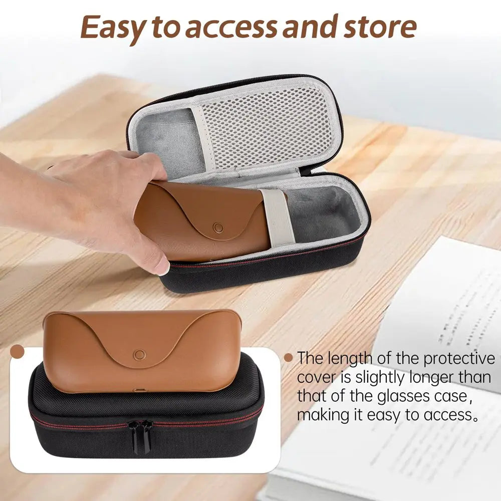 SOSONAZ Rayban Meta smart glasses protective hard case with black exterior and fitted interior for Wayfarer, Skyler, and Headliner eyewear