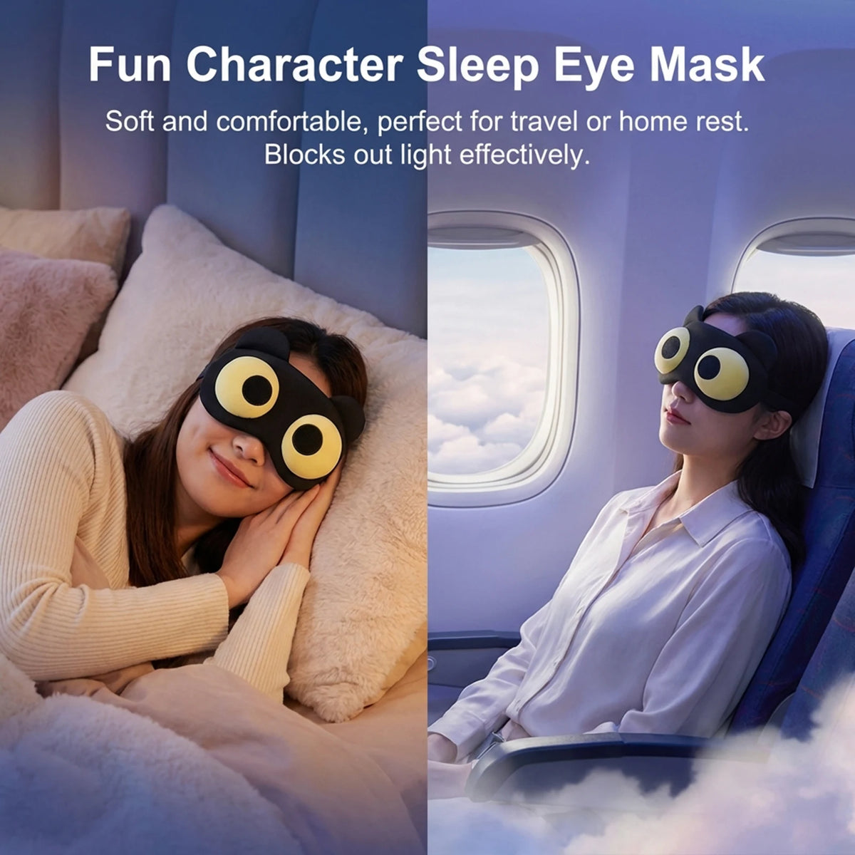 SOSONAZ cute child sleep eye mask with warm compress, breathable and comfortable for soothing eye fatigue and restful sleep.