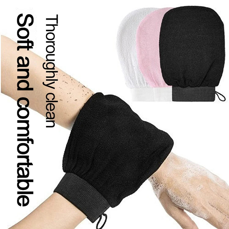 SosoNaz SOSONAZ exfoliating gloves for exfoliating and cleansing skin during shower or bath. Textured fabric for gentle exfoliation.
