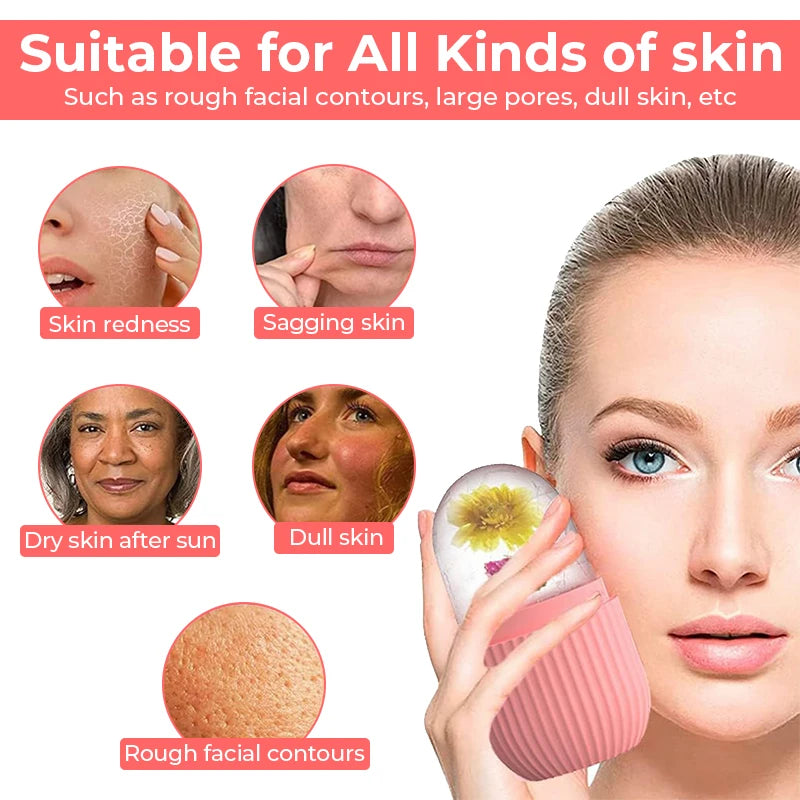 Silicone ice facial roller and contouring tool from SOSO ICE LIFT™ bys-store-3276548-403400, with smooth surface and ergonomic handle.