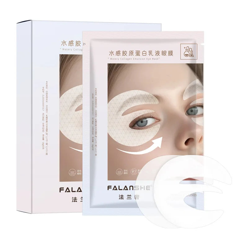 Hydrating collagen eye mask patches with hyaluronic acid for firming, lifting, and reducing puffiness around the eyes.