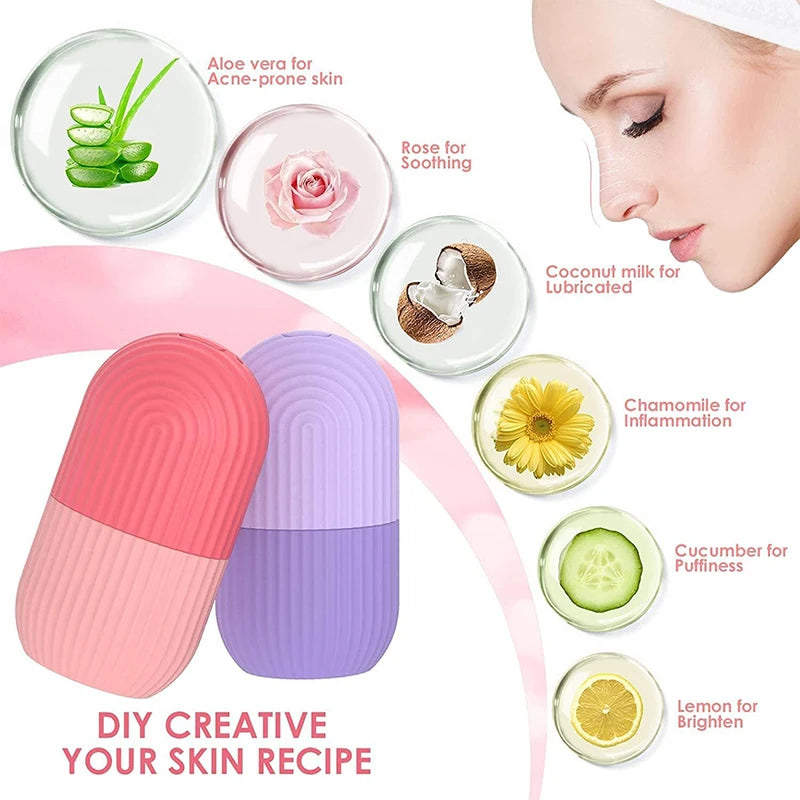 Silicone ICE LIFT facial roller by SOSO ICE LIFT™ for contouring and cooling skincare, shown in close-up.
